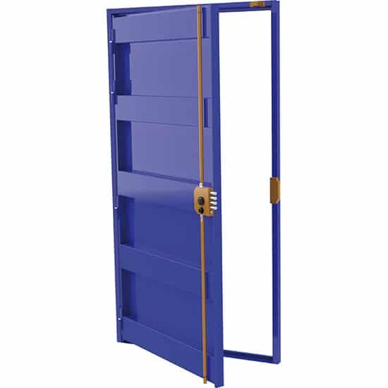 Porte blindée bleu simple vantail