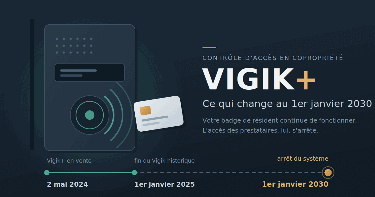 Lecteur de badge Vigik d'immeuble et calendrier de migration vers Vigik+ jusqu'en 2030